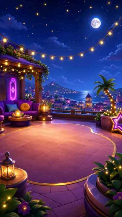 A rooftop room theme under the stars.